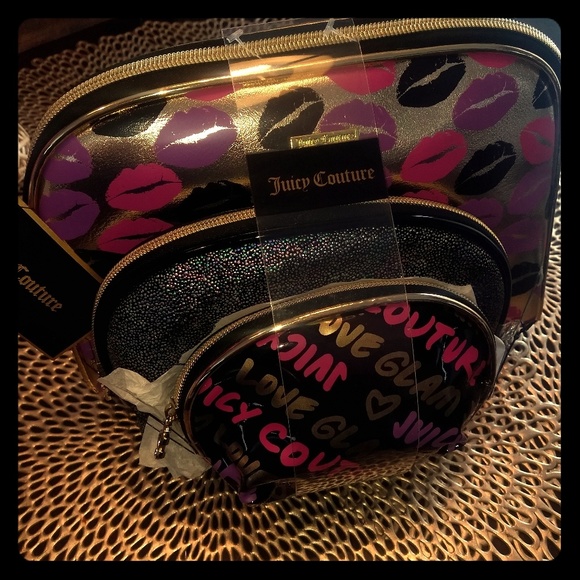 Juicy Couture Handbags - Juicy Couture Make-up Bag Set of 3